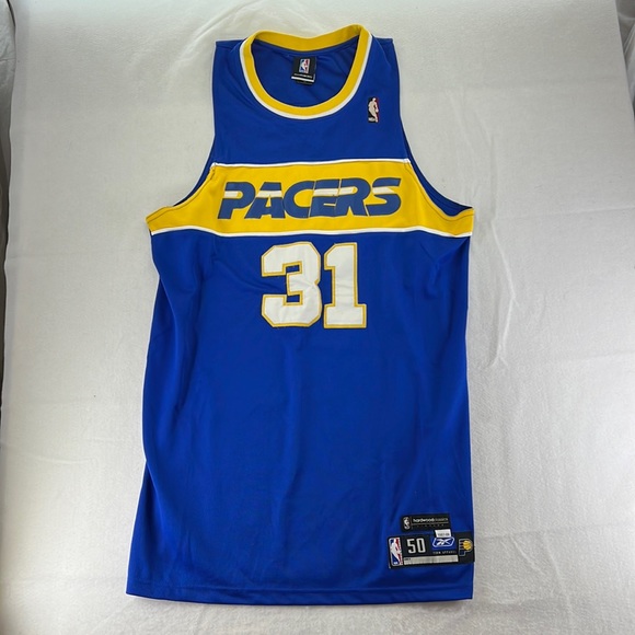 Reebok Other - Reebok NBA Pacers Jersey Blue Yellow Mens Size 50 XL 31 Reggie Miller